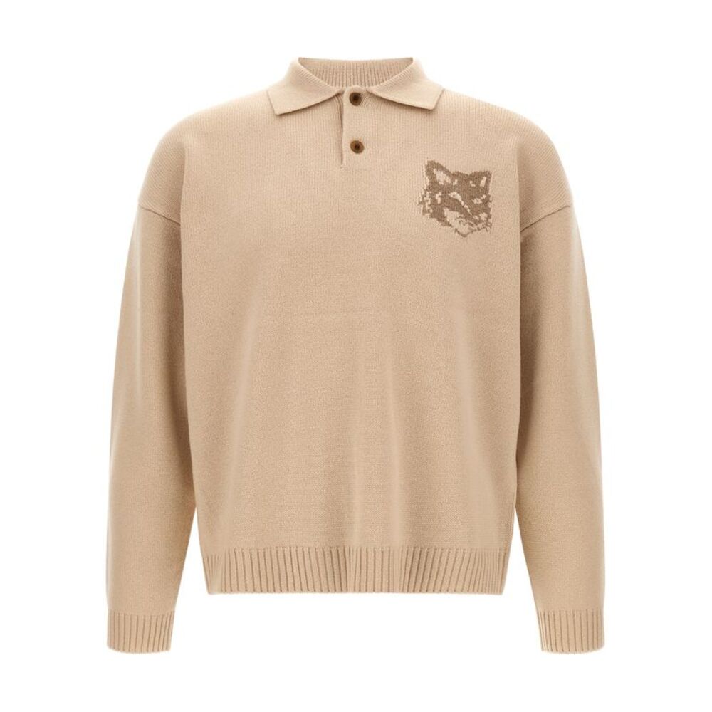 Maison Kitsuné Beige Wool Men's Cardigan